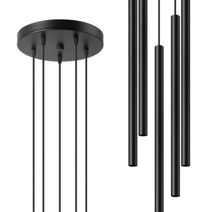 Kattokruunu johdossa PASTELO 5xG9/8W/230V musta