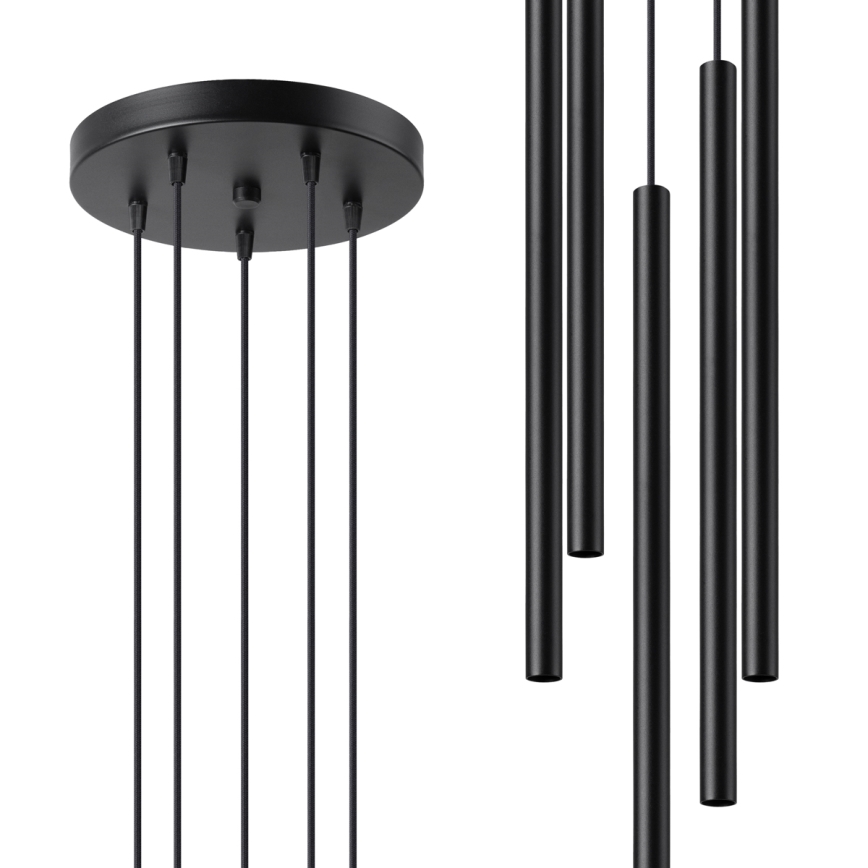 Kattokruunu johdossa PASTELO 5xG9/8W/230V musta