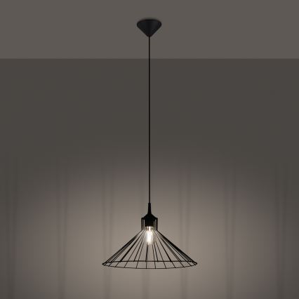 Kattokruunu johdossa EDA 1xE27/15W/230V musta