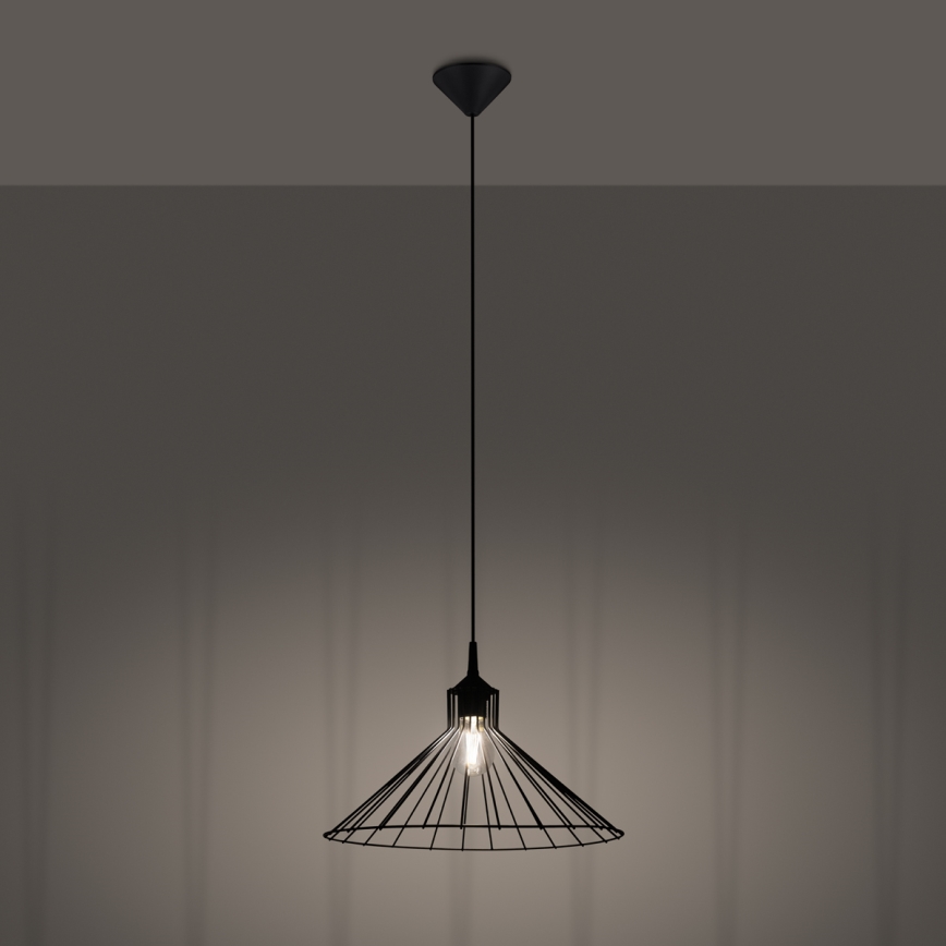 Kattokruunu johdossa EDA 1xE27/15W/230V musta