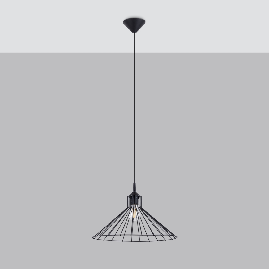 Kattokruunu johdossa EDA 1xE27/15W/230V musta