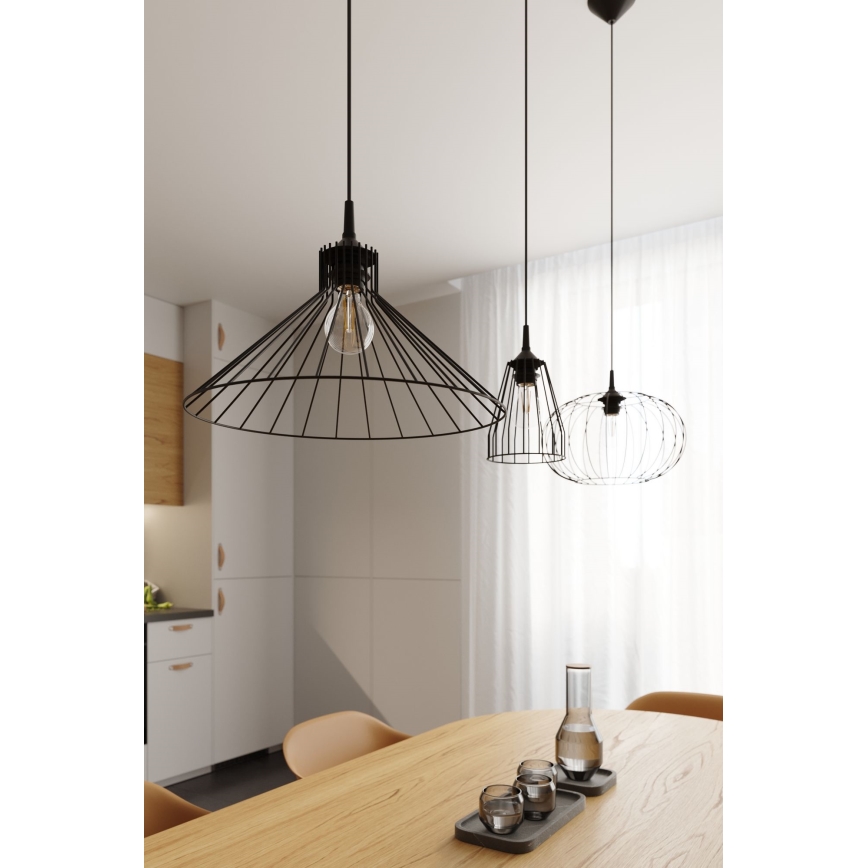Kattokruunu johdossa EDA 1xE27/15W/230V musta