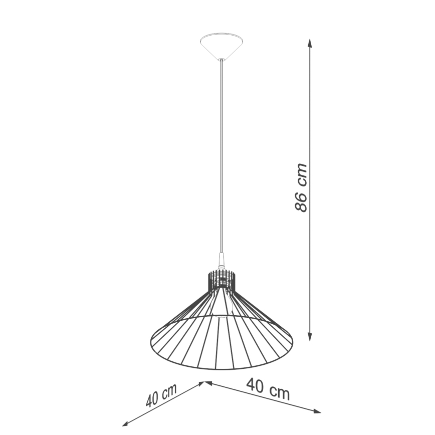 Kattokruunu johdossa EDA 1xE27/15W/230V musta