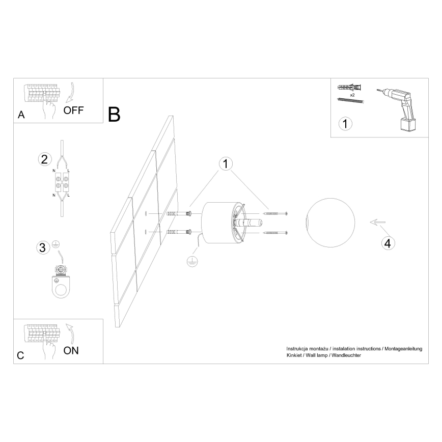 Seinäkohdevalo BOOMO 1xG9/8W/230V pyökki