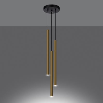 Kattokruunu johdossa PASTELO 3xG9/8W/230V kulta