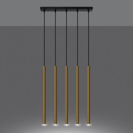 Kattokruunu johdossa PASTELO 5xG9/8W/230V kulta