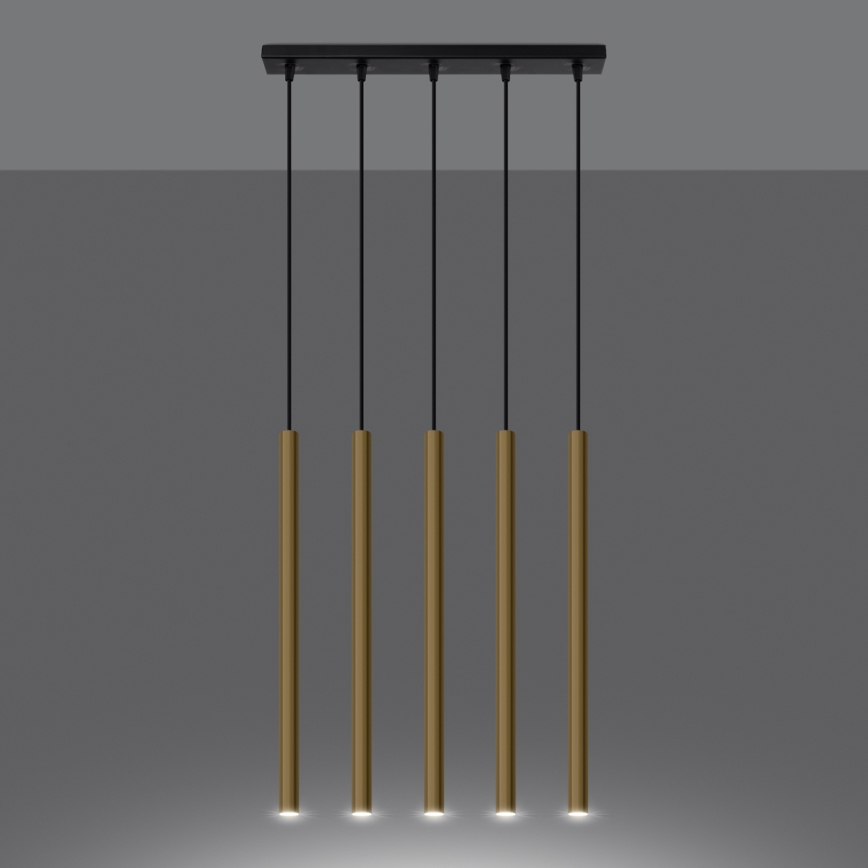Kattokruunu johdossa PASTELO 5xG9/8W/230V kulta