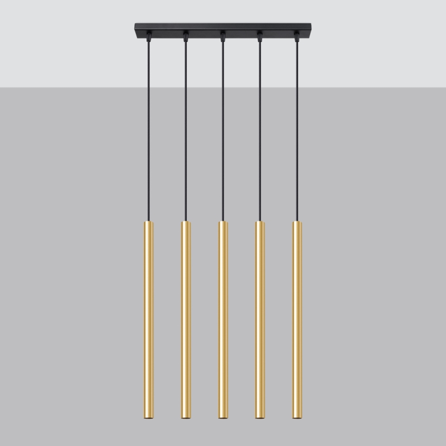 Kattokruunu johdossa PASTELO 5xG9/8W/230V kulta