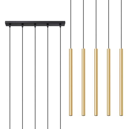 Kattokruunu johdossa PASTELO 5xG9/8W/230V kulta