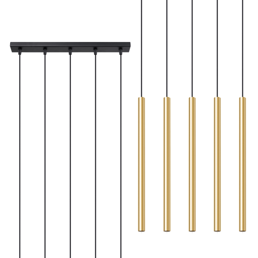 Kattokruunu johdossa PASTELO 5xG9/8W/230V kulta