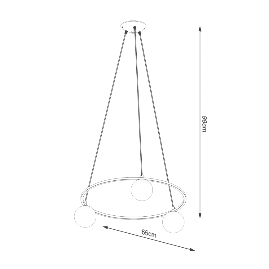 Kattokruunu johdossa YOLI 3xG9/8W/230V musta