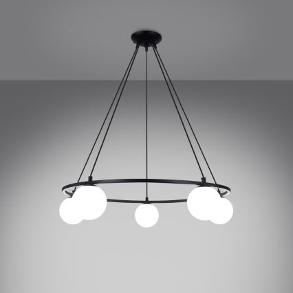 Kattokruunu johdossa YOLI 5xG9/8W/230V musta