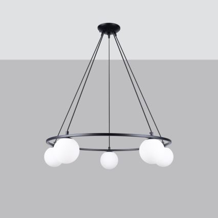 Kattokruunu johdossa YOLI 5xG9/8W/230V musta