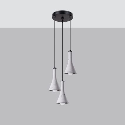 Kattokruunu johdossa REA 3xE14/12W/230V betoni