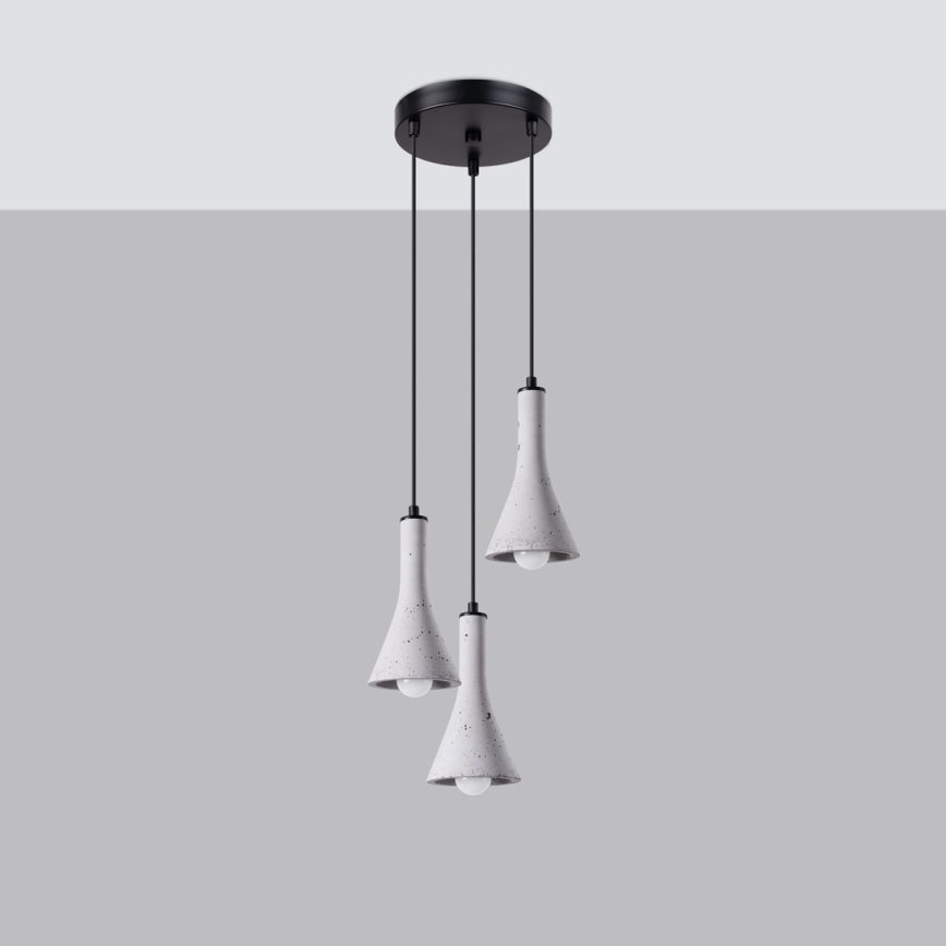 Kattokruunu johdossa REA 3xE14/12W/230V betoni