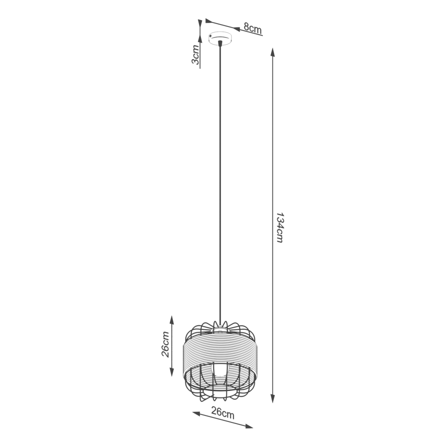Kattokruunu johdossa FOST 1xE27/15W/230V