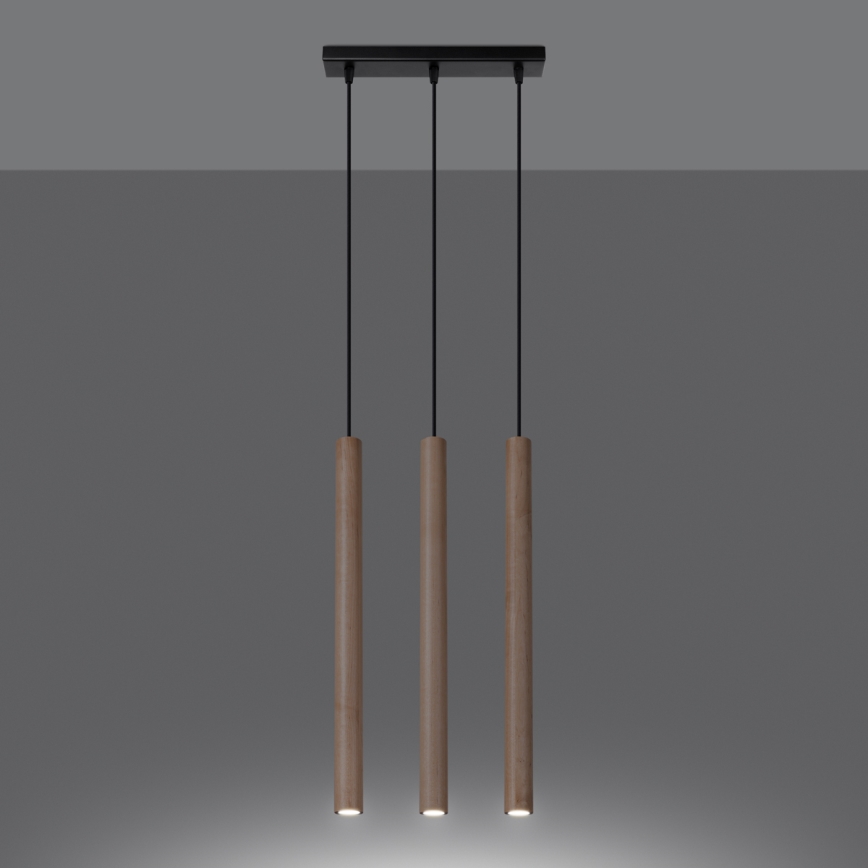 Kattokruunu johdossa PASTELO 3xG9/8W/230V pyökki
