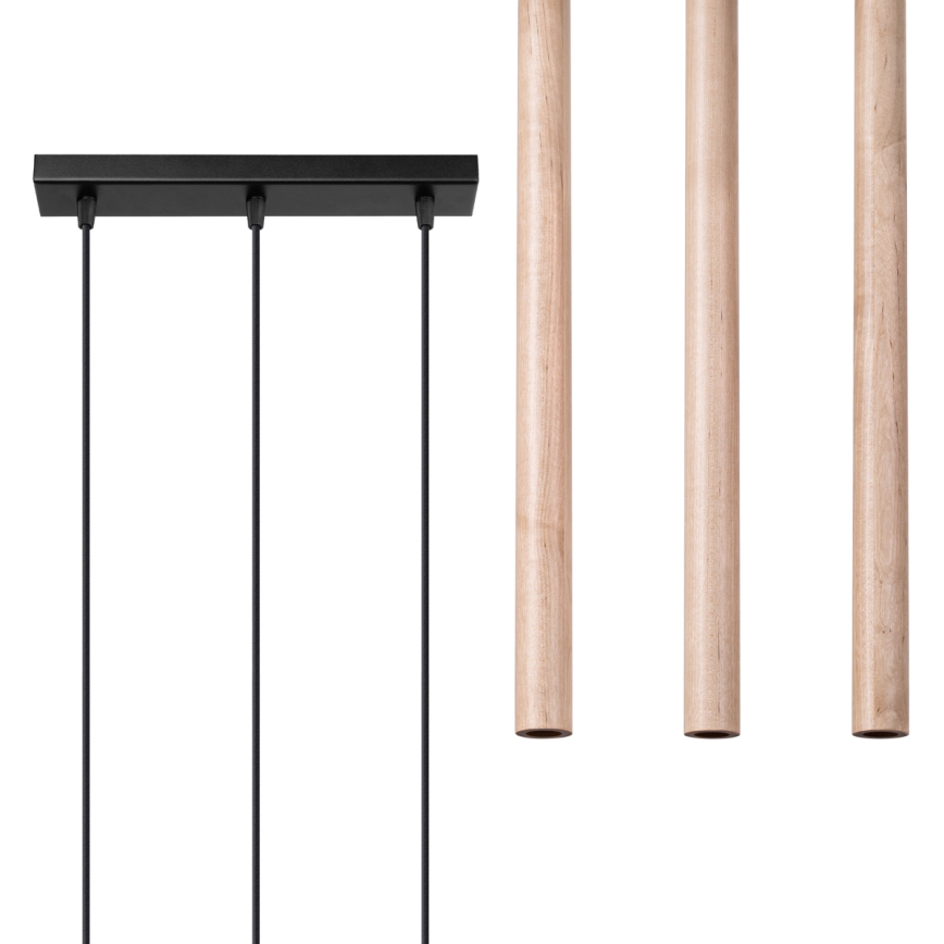 Kattokruunu johdossa PASTELO 3xG9/8W/230V pyökki