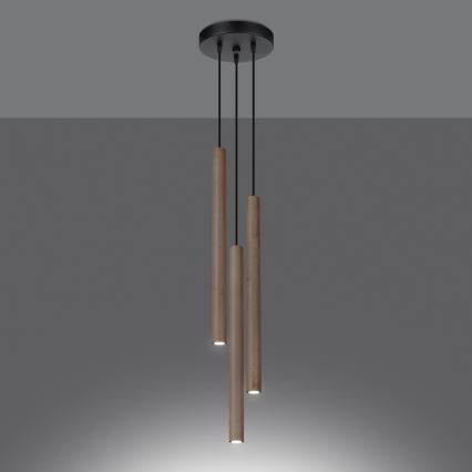 Kattokruunu johdossa PASTELO 3xG9/8W/230V pyökki