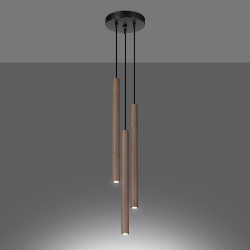 Kattokruunu johdossa PASTELO 3xG9/8W/230V pyökki