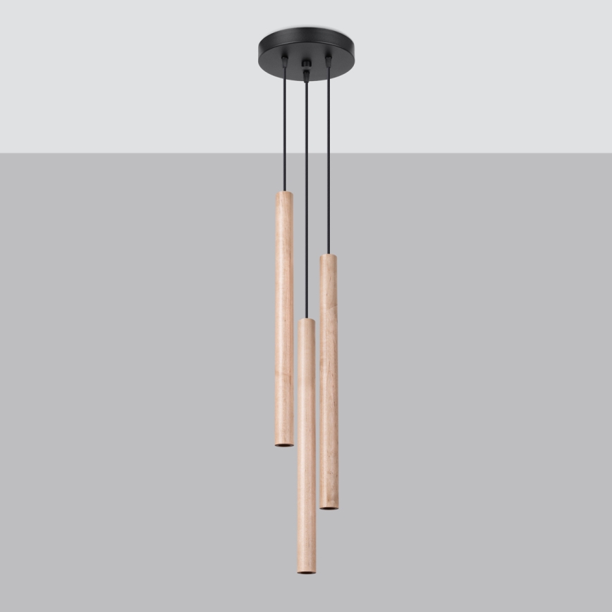 Kattokruunu johdossa PASTELO 3xG9/8W/230V pyökki
