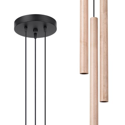 Kattokruunu johdossa PASTELO 3xG9/8W/230V pyökki