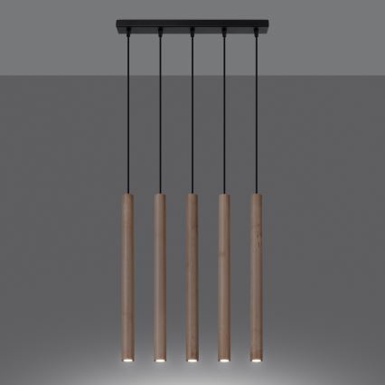 Kattokruunu johdossa PASTELO 5xG9/8W/230V pyökki
