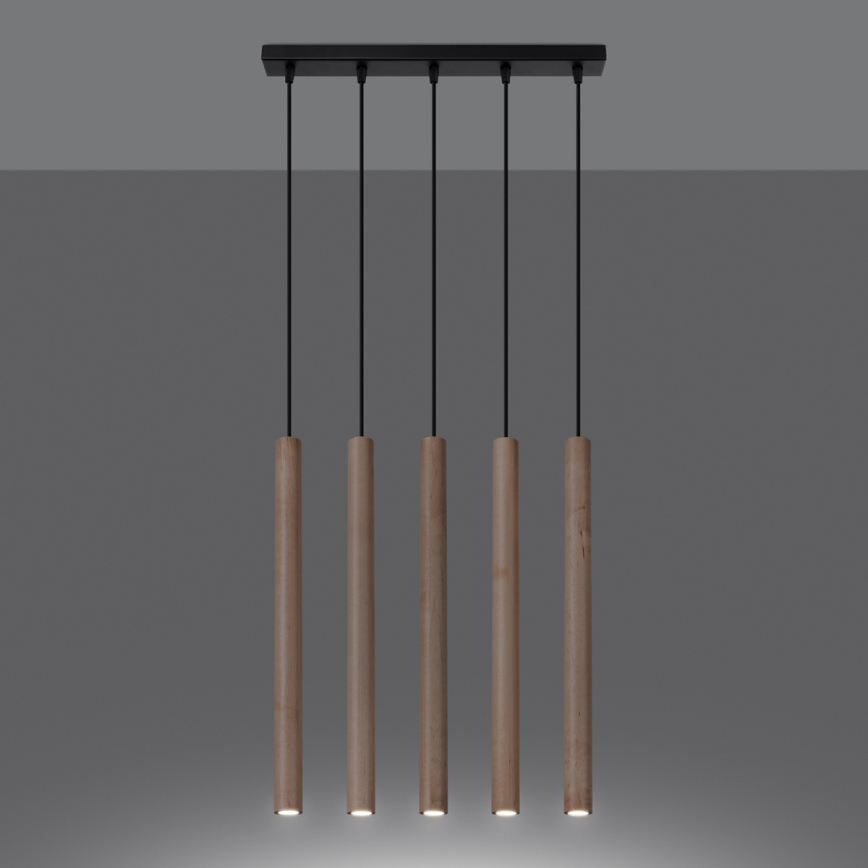 Kattokruunu johdossa PASTELO 5xG9/8W/230V pyökki