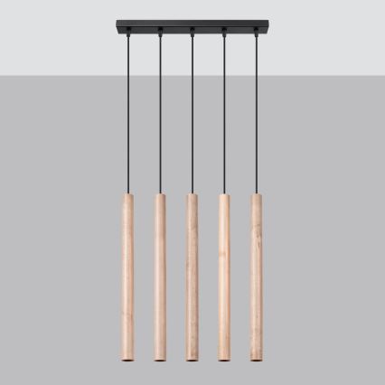 Kattokruunu johdossa PASTELO 5xG9/8W/230V pyökki