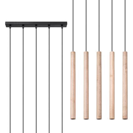 Kattokruunu johdossa PASTELO 5xG9/8W/230V pyökki
