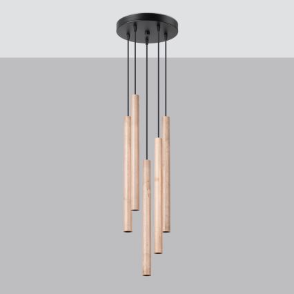 Kattokruunu johdossa PASTELO 5xG9/8W/230V pyökki