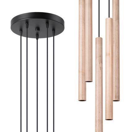 Kattokruunu johdossa PASTELO 5xG9/8W/230V pyökki