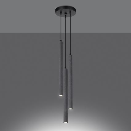 Kattokruunu johdossa PASTELO 3xG9/8W/230V betoni