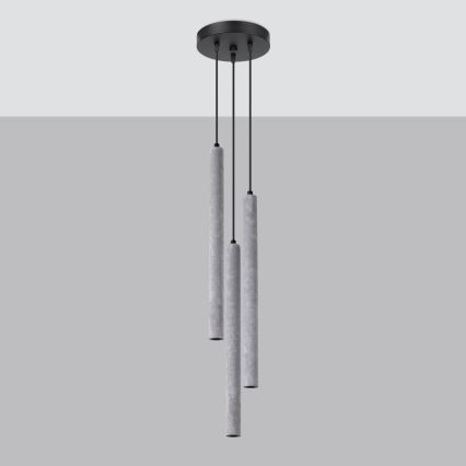 Kattokruunu johdossa PASTELO 3xG9/8W/230V betoni