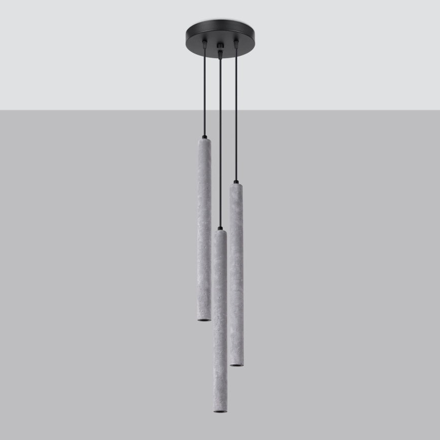 Kattokruunu johdossa PASTELO 3xG9/8W/230V betoni
