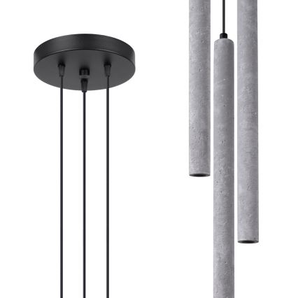 Kattokruunu johdossa PASTELO 3xG9/8W/230V betoni