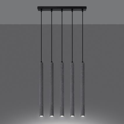 Kattokruunu johdossa PASTELO 5xG9/8W/230V betoni