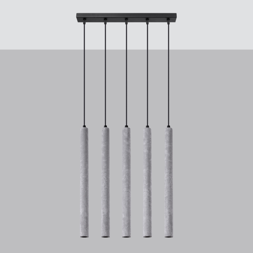 Kattokruunu johdossa PASTELO 5xG9/8W/230V betoni
