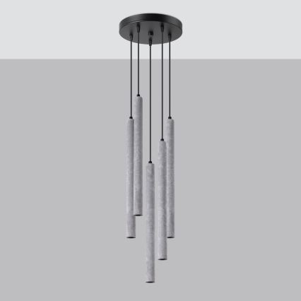 Kattokruunu johdossa PASTELO 5xG9/8W/230V betoni