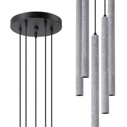Kattokruunu johdossa PASTELO 5xG9/8W/230V betoni