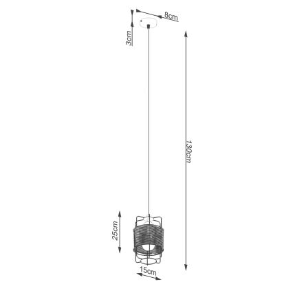 Kattokruunu johdossa GIZUR 1xE27/15W/230V