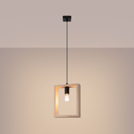 Kattokruunu johdossa ARIES 1xE27/15W/230V pyökki/beige