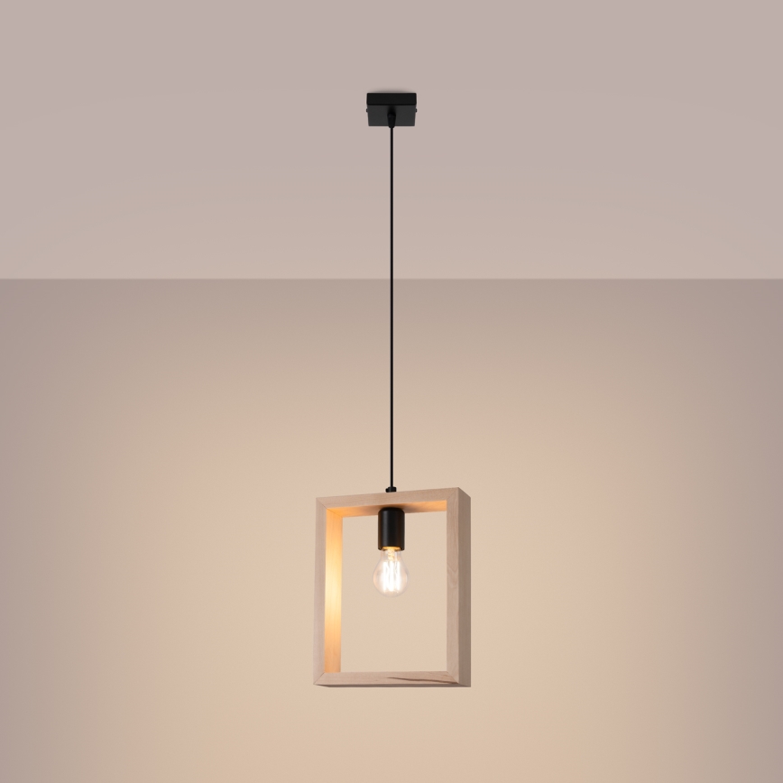 Kattokruunu johdossa ARIES 1xE27/15W/230V pyökki/beige