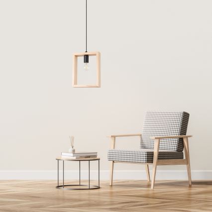 Kattokruunu johdossa ARIES 1xE27/15W/230V pyökki/beige