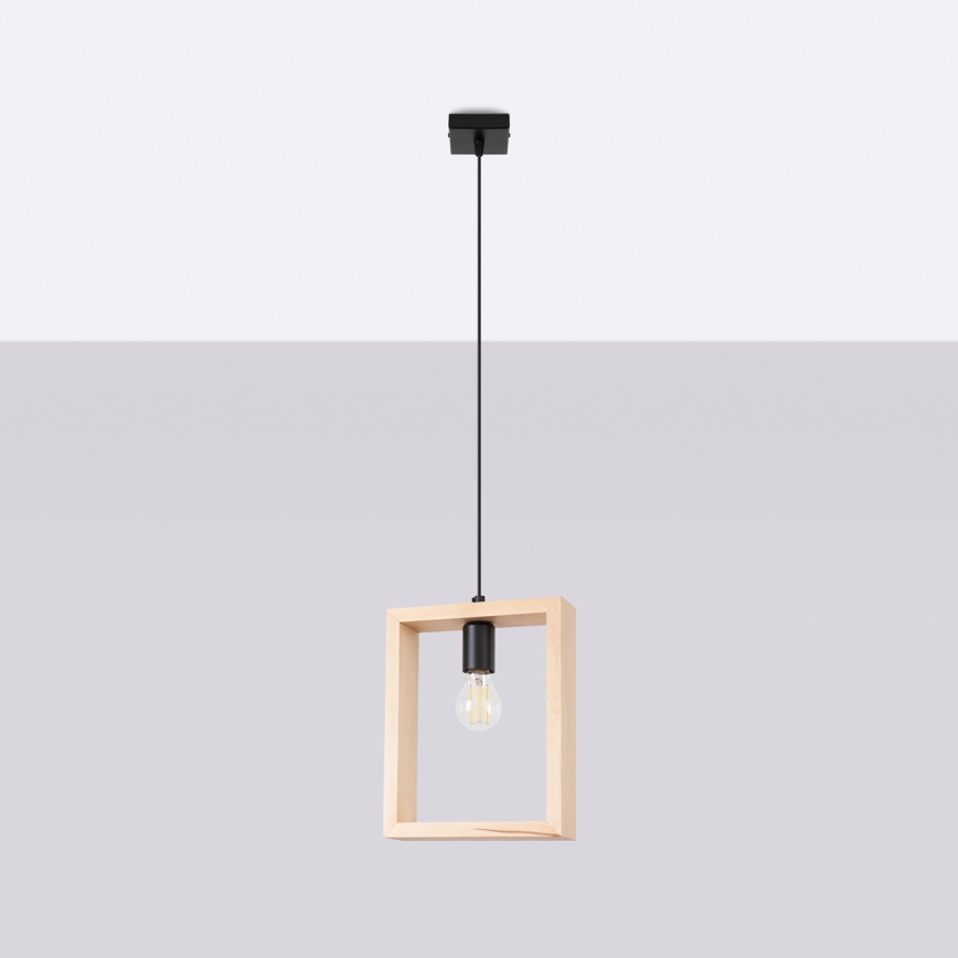Kattokruunu johdossa ARIES 1xE27/15W/230V pyökki/beige