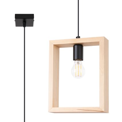 Kattokruunu johdossa ARIES 1xE27/15W/230V pyökki/beige