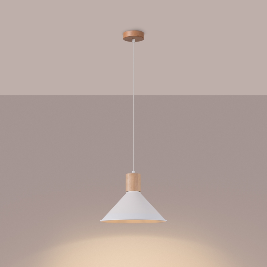 Kattokruunu johdossa JAGA 1xE27/15W/230V halkaisija 30 cm valkoinen