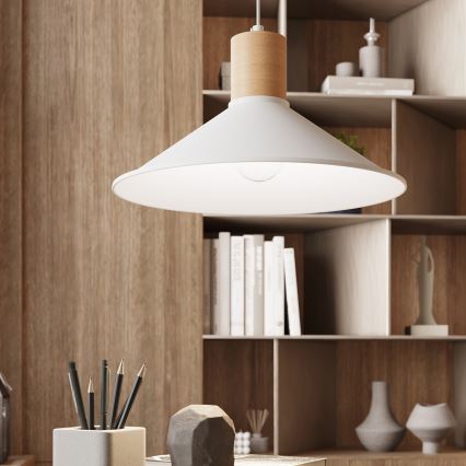 Kattokruunu johdossa JAGA 1xE27/15W/230V halkaisija 30 cm valkoinen