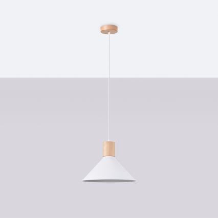 Kattokruunu johdossa JAGA 1xE27/15W/230V halkaisija 30 cm valkoinen