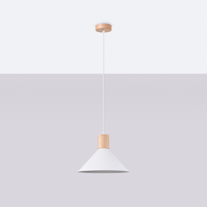 Kattokruunu johdossa JAGA 1xE27/15W/230V halkaisija 30 cm valkoinen